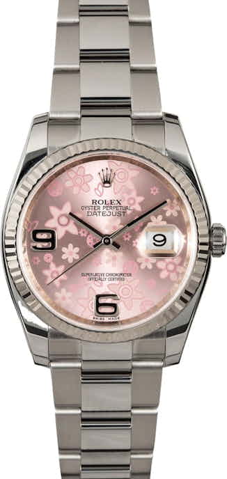 Rolex Datejust 116234 Pink Floral Motif Dial
