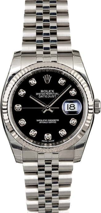 Used Rolex Datejust 116234 Black Diamond Dial
