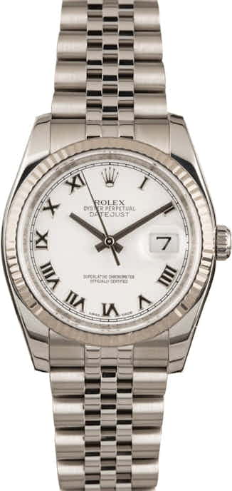 Used Rolex Datejust 116234 White Dial Steel Jubilee