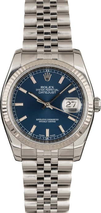 Pre-Owned Rolex Datejust 116234 Blue Index Dial