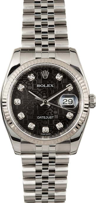 Rolex Datejust 116234 Black Jubilee Diamond Dial
