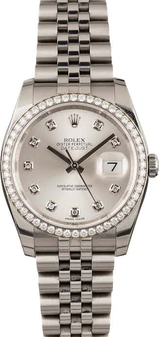 Pre Owned Rolex 116244 Datejust Diamonds | Bob's Watches