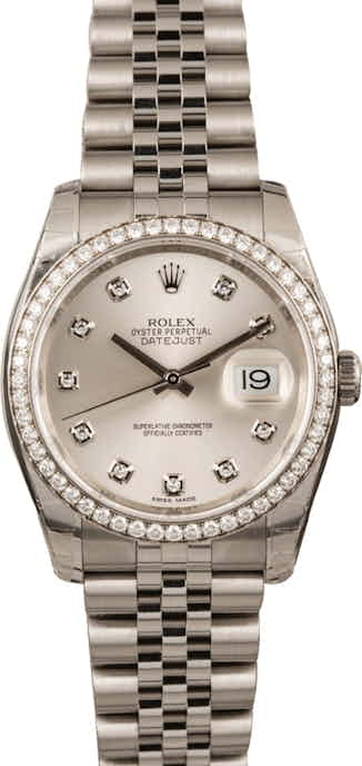 Unworn Rolex 116244 Datejust Diamond Dial & Bezel
