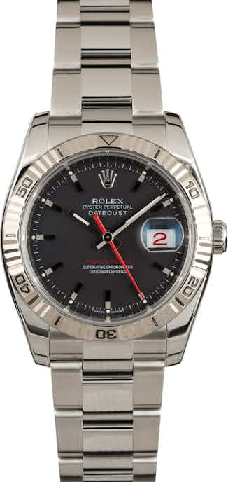 Used Rolex Datejust Turn-O-Graph 116264 Black Dial