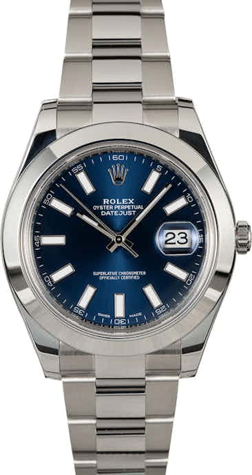 Rolex Datejust 116300 Blue Luminescent Dial Steel Oyster