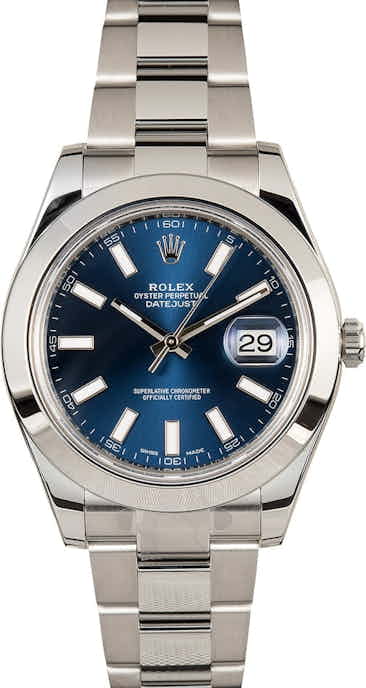 Men's Rolex Datejust 116300 Blue Luminescent Dial