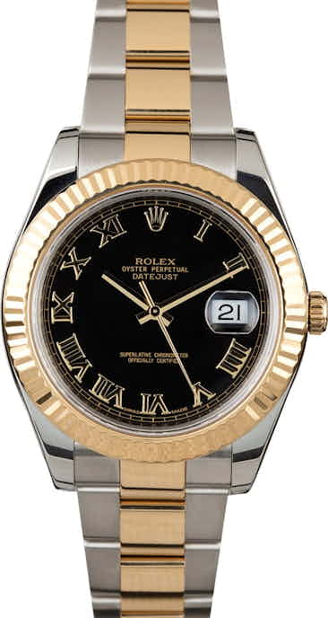 PreOwned Rolex Datejust 116333 Black Roman Dial