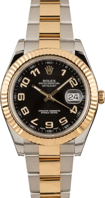 Pre Owned Rolex Datejust 116333 Black Arabic Dial