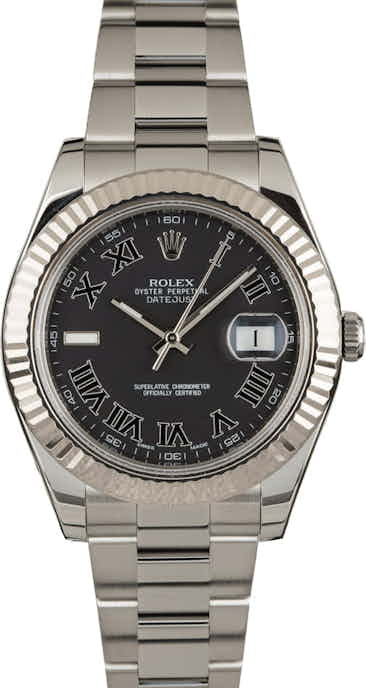 Used Rolex Datejust II Ref 116334 Black Roman