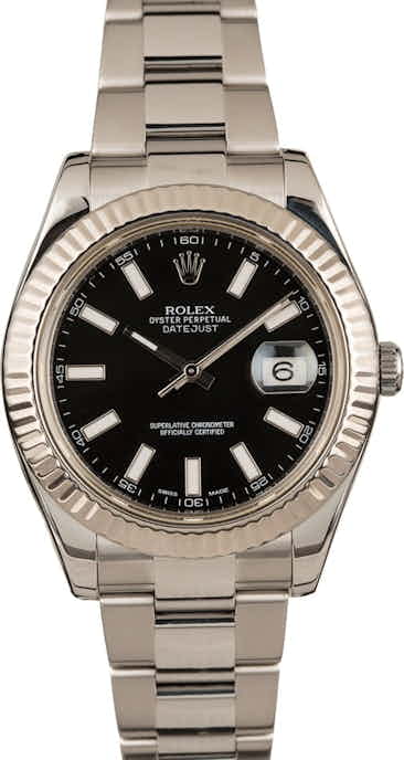 Used Rolex Datejust II Ref 116334 Black Dial