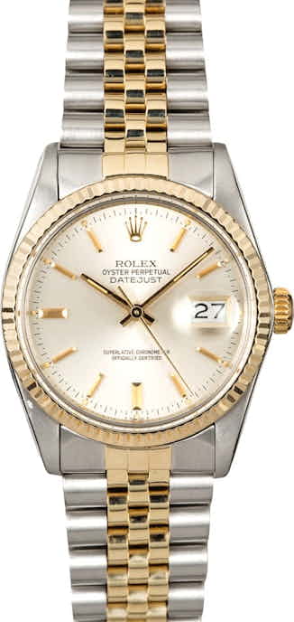 Pre-Owned Rolex Datejust 16013 Silver Index Dial