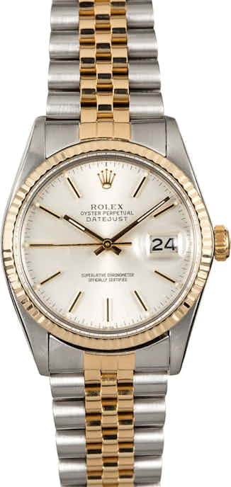 Certified Pre-Owned Rolex Datejust 16013 Silver Dial