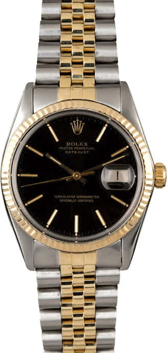 Certified Men's Rolex Datejust 16013 Black Dial