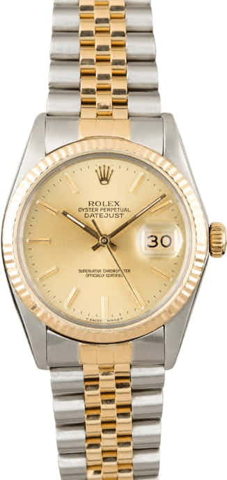 PreOwned Rolex Datejust 16013 Steel & Yellow Gold