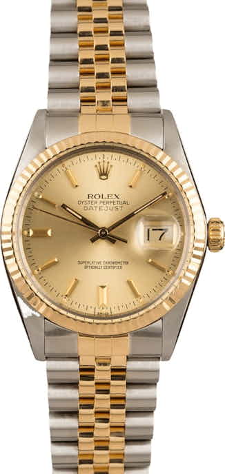 Pre-Owned Rolex Champagne Dial Datejust 16013