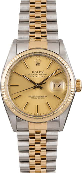 Used Rolex Datejust 16013 Two Tone Champagne Dial