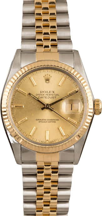 Pre-Owned Rolex Two Tone 16013 Champagne Dial Watch