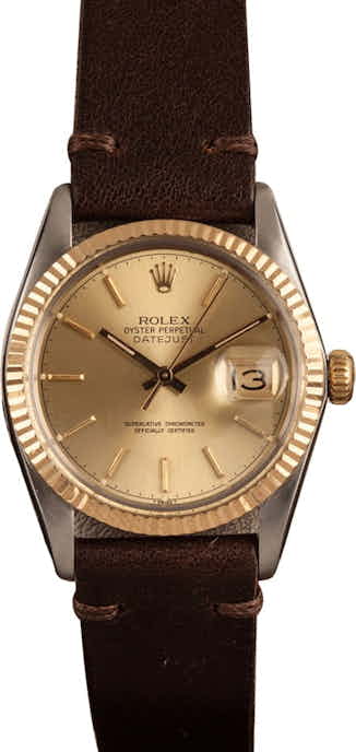Pre-Owned 36MM Rolex Datejust 16013 Leather Bracelet