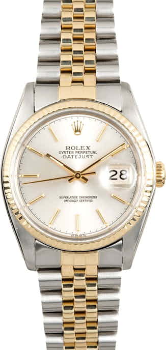 Rolex Datejust 16013 Silver Dial Certified Pre-Owned