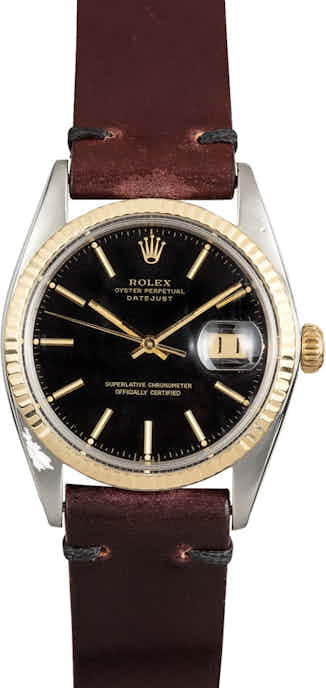 Rolex Datejust Black 16013 Leather Strap