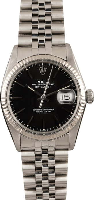 Rolex Datejust 16014 Black Index Dial Jubilee Band 36MM