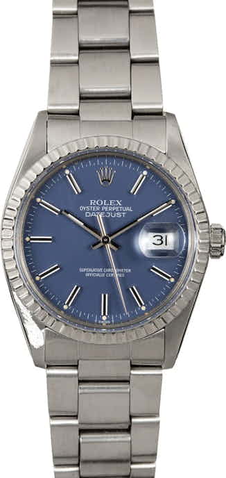 Rolex Datejust 16030 Steel Oyster Blue Dial