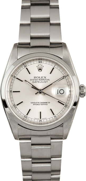 Rolex Datejust 16200 Silver Index Dial