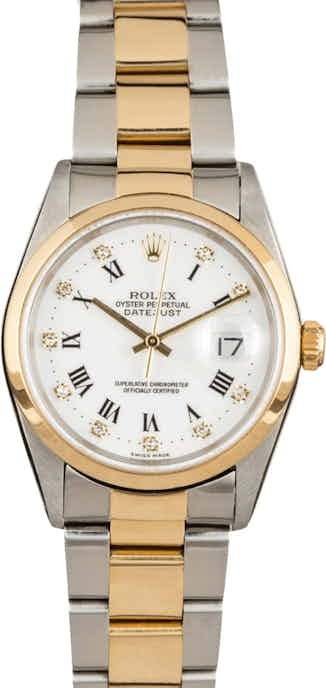 Rolex Datejust 16203 White Roman Diamond Dial