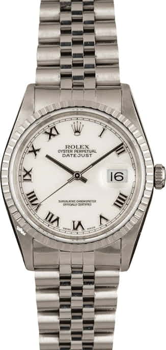 Pre-Owned Rolex Datejust 16220 Roman Markers