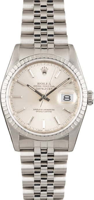 Pre Owned Rolex Datejust 16220 Stainless Steel Bezel