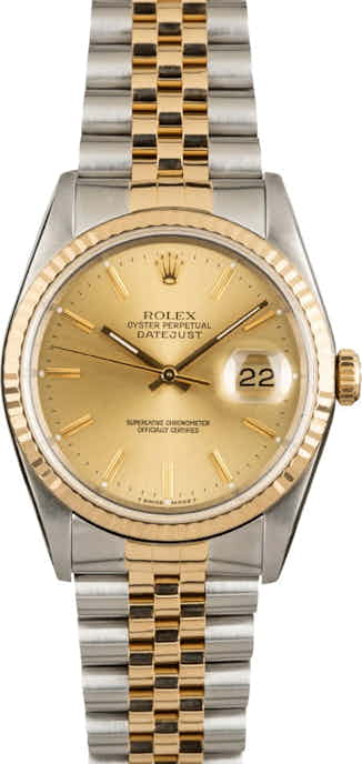 Pre Owned Rolex Datejust 16233 Champagne Index Dial