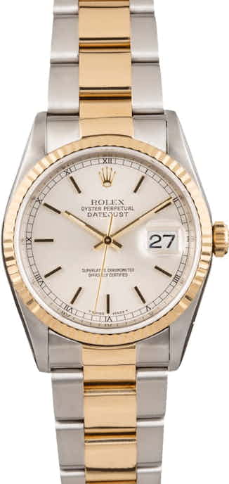 Rolex Datejust 16233 Two Tone Oyster Silver Dial