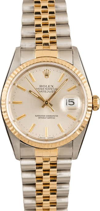 Pre-Owned Rolex 16233 Datejust Silver Dial