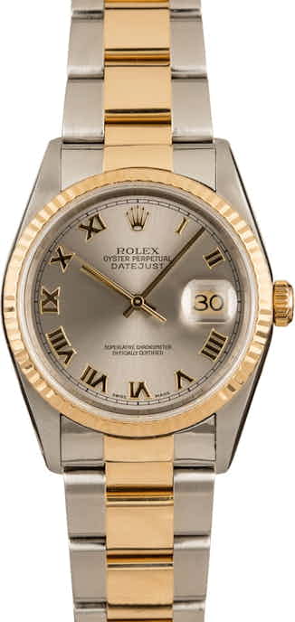 Pre-Owned Rolex Datejust 16233 Slate Roman Dial