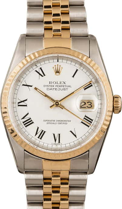 Datejust Rolex 16233 White Roman Dial