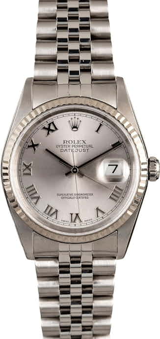 Rolex Datejust 16234 Rhodium Roman Dial