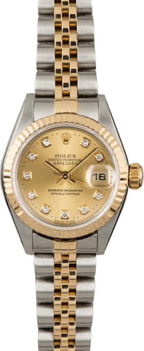 Rolex Datejust 79173 Two Tone Jubilee with Diamonds