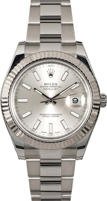 Silver Dial Rolex Datejust 116334 Steel Oyster
