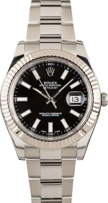 Rolex Datejust II Ref 116334 Black Dial Steel Watch