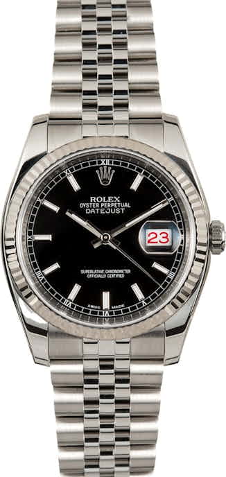 Rolex Black Datejust 116234 Jubilee