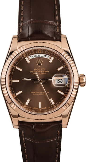 Rolex Day-Date 118135 Everose Gold w/ Leather Strap