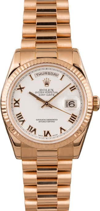 Pre-Owned Rolex President 118235 Everose Gold T