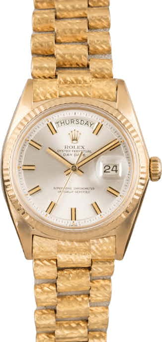 Pre Owned Rolex Day-Date 1803 Silver 'Pie Pan' Dial