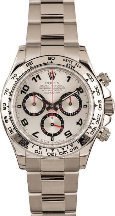 Used Rolex Daytona 116509 Silver Dial White Gold Oyster