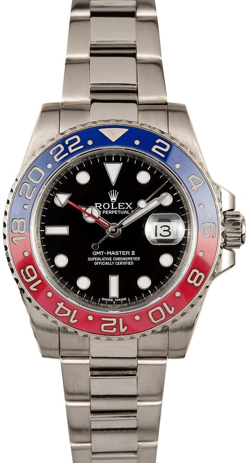 Rolex GMT Master II Ref 116719 Pepsi White Gold