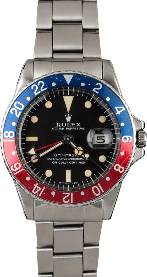 Vintage 1968 Rolex GMT Master 1675 Pepsi with Mark I Dial