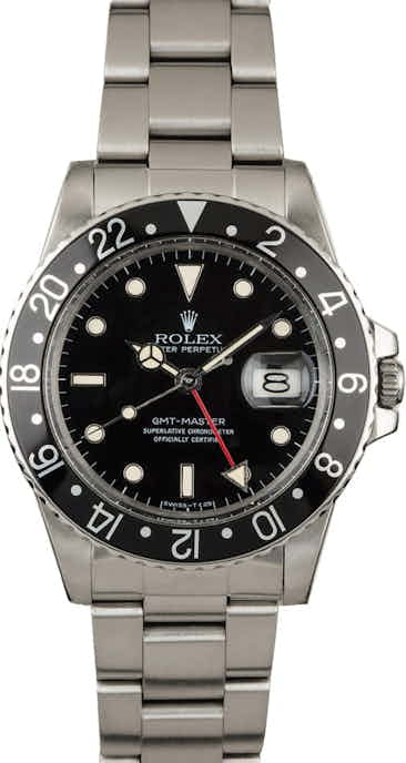 PreOwned Rolex GMT-Master 16750 Black Dial
