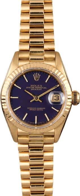 Used Rolex Ladies President 69178 Blue Dial