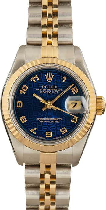 Rolex Lady Datejust 69173 Blue Arabic Dial