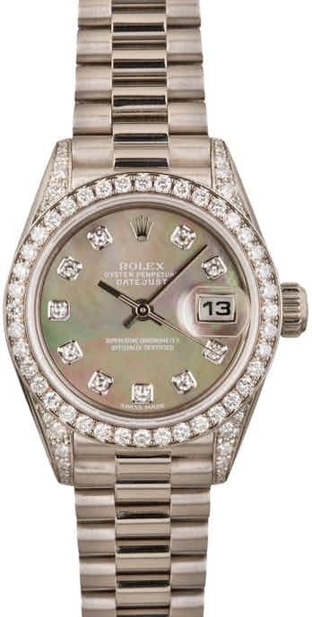 Rolex Lady President 79159 White Gold Diamonds